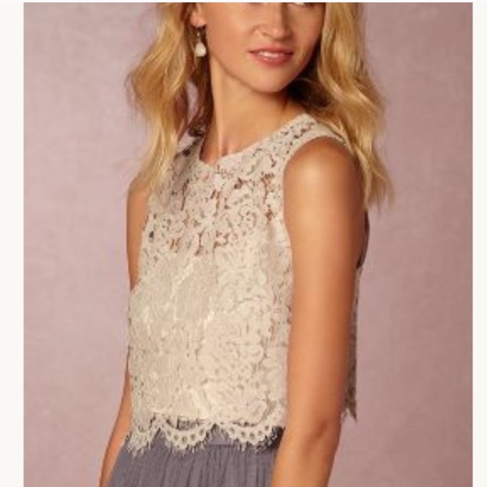 Harbor Mist Lace Cleo Top From BHLDN
